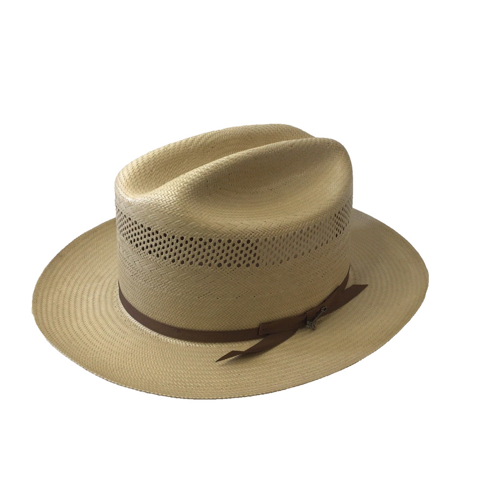 Stetson Natural Straw Panama Hat with Brown Band - Picture 7 of 7